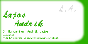 lajos andrik business card